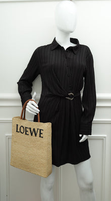 Loewe Bicolor Standard A4 Tote Raffia Bag