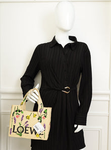 Loewe Bicolor x Paula's Ibiza Raffia Font Tote Small Bag