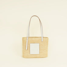 Loewe Bicolor Small Square Basket Raffia Bag