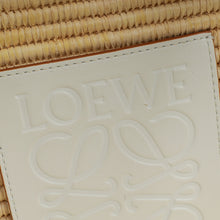 Loewe Bicolor Small Square Basket Raffia Bag