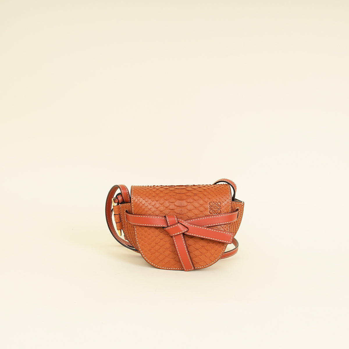 Loewe Brown Python Mini Gate Bag