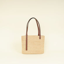 Loewe Bicolor Small Square Basket Raffia Bag