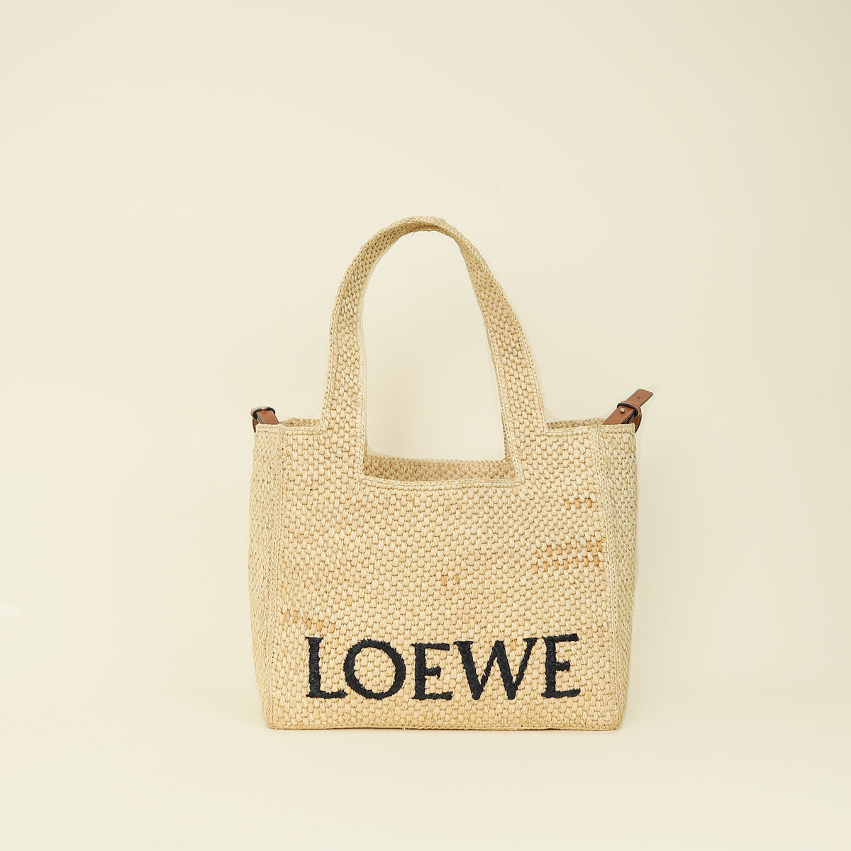 Loewe Tricolor x Paula's Ibiza Raffia Font Tote Bag