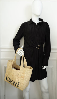 Loewe Tricolor x Paula's Ibiza Raffia Font Tote Bag