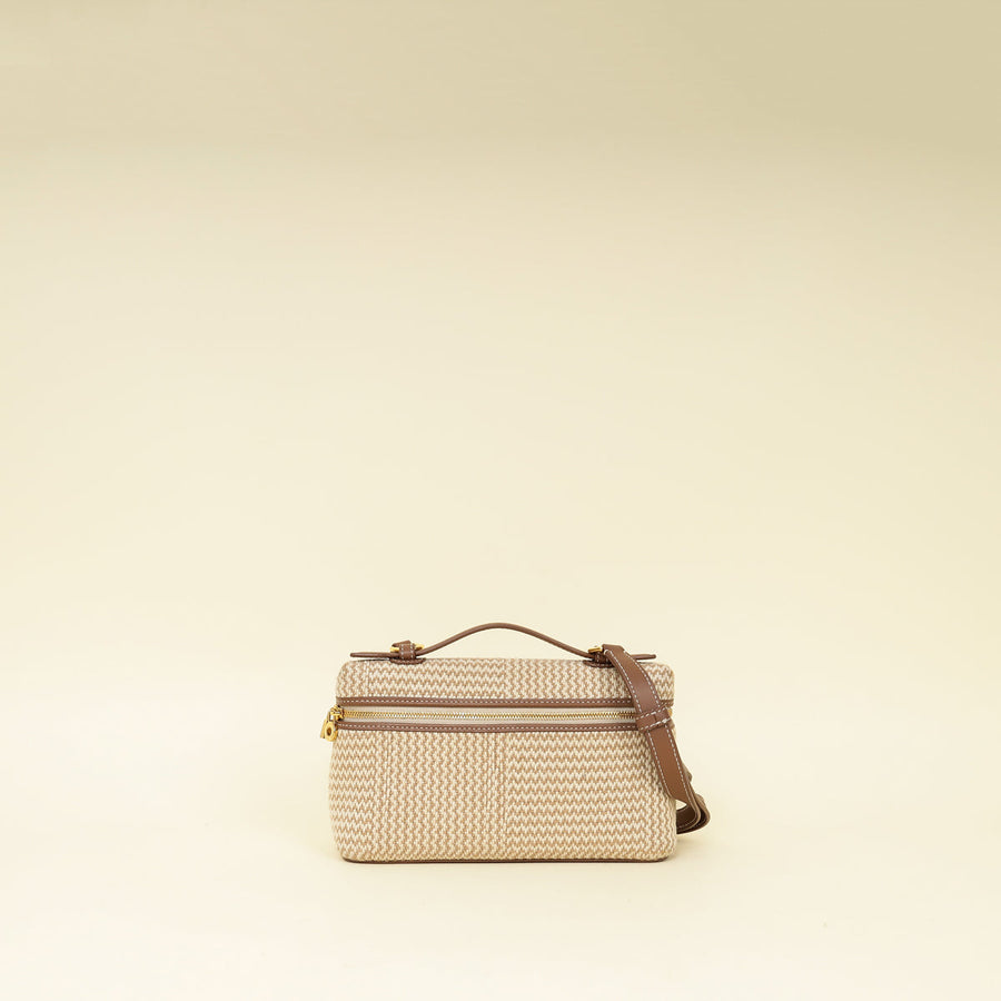 Loro Piana Ecru Brown Cotton Extra Pocket L19 Bag