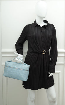 Loro Piana Blue Celadon Soft Shiny Alligator Extra Pocket Bag