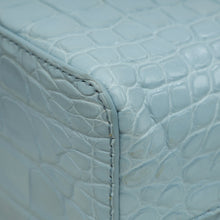 Loro Piana Blue Celadon Soft Shiny Alligator Extra Pocket Bag