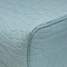 Loro Piana Blue Celadon Soft Shiny Alligator Extra Pocket Bag