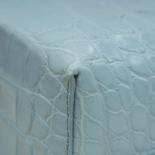 Loro Piana Blue Celadon Soft Shiny Alligator Extra Pocket Bag