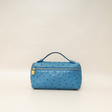 Loro Piana Blue Ostrich Extra Pocket L19 Bag