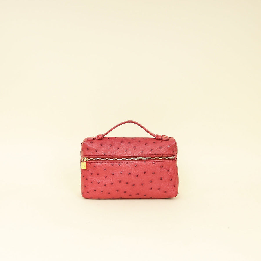 Loro Piana Red Ostrich L19 Extra Pocket Pouch