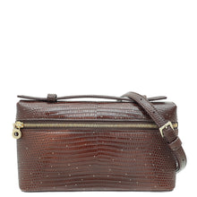 Loro Piana Dark Brown Lizard Extra Pocket L19 Pouch