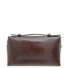 Loro Piana Dark Brown Lizard Extra Pocket L19 Pouch