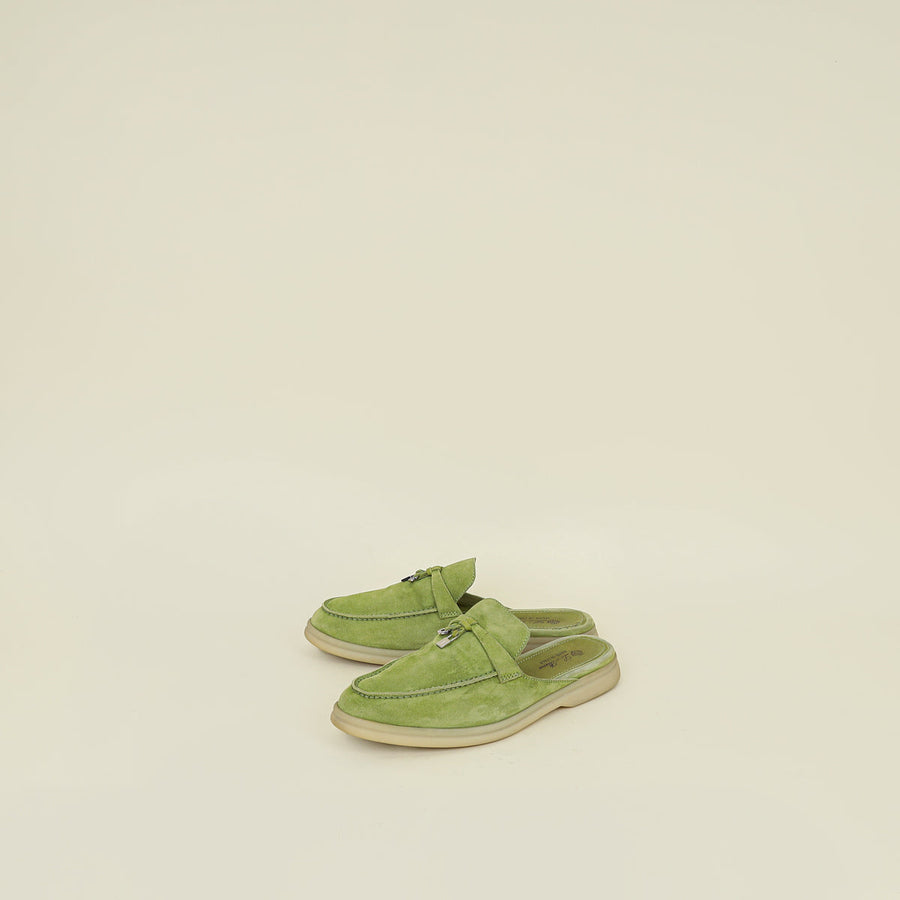 Loro Piana Yellow Green Charms Walk Babouche 37.5