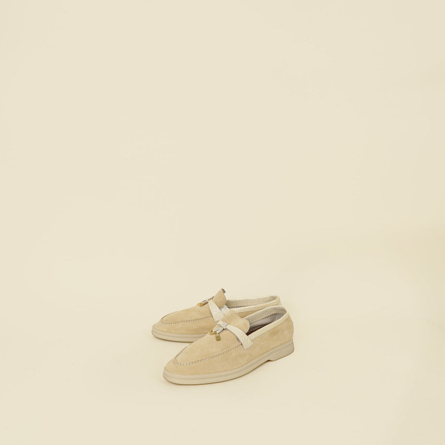 Loro Piana Butter Summer Charms Walk Loafers 38