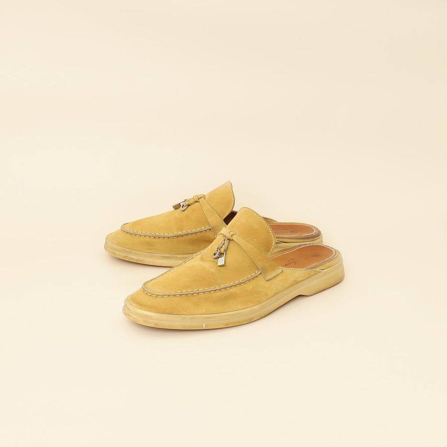 Loro Piana Beige Babouche Charms Walk Loafer 37.5