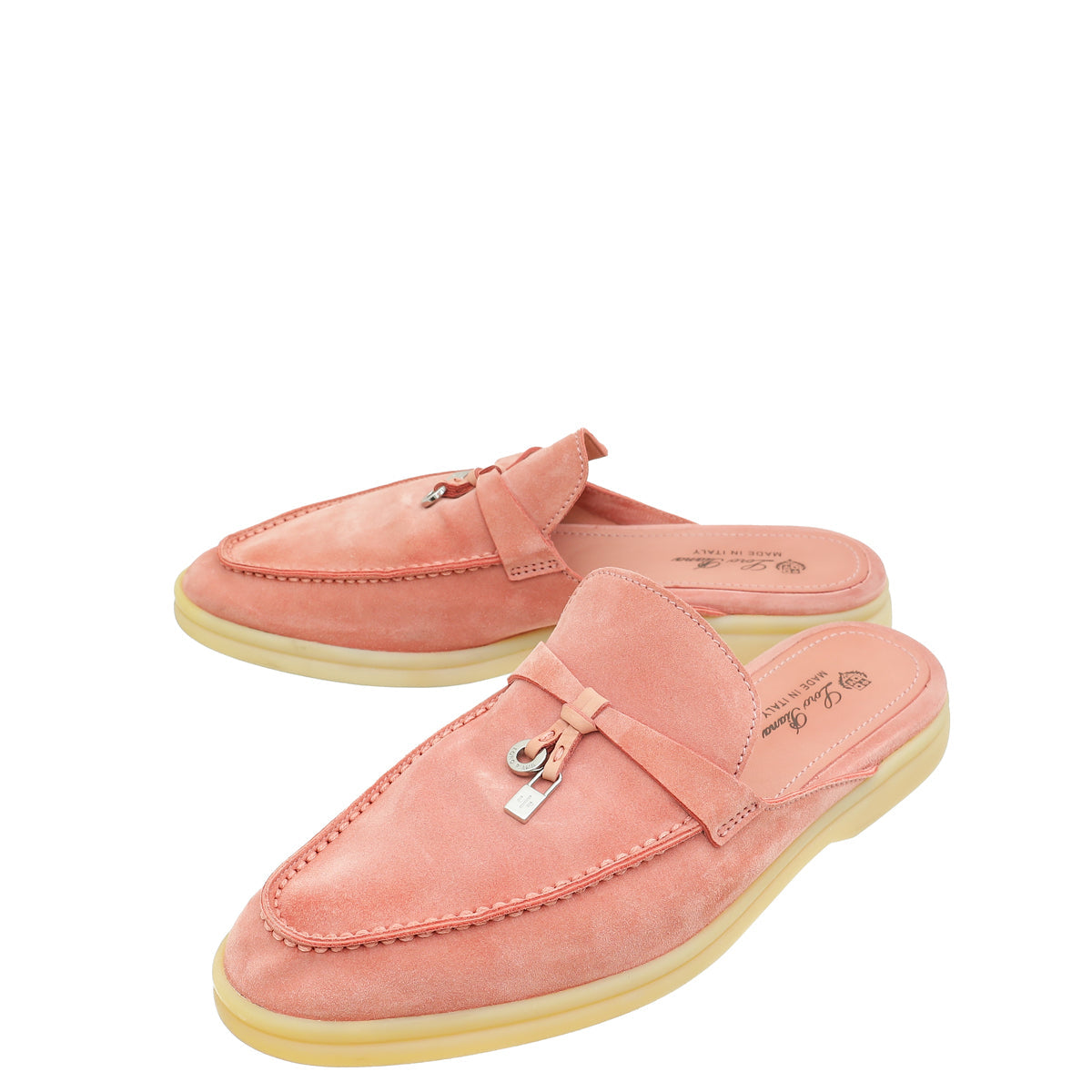 Loro Piana Sorbet Pink Charms Walk Babouche Loafer 37.5