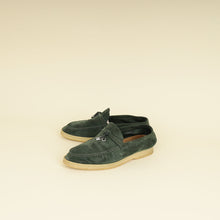 Loro Piana Green Glass Summer Charms Walk Loafers 37