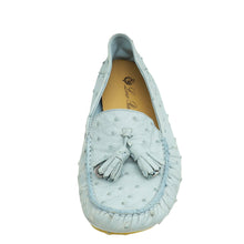 Loro Piana Sky Blue Ostrich Dot Sole Walk Loafer 38.5