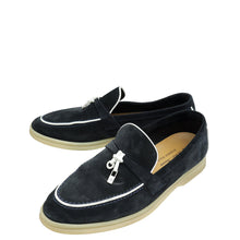 Loro Piana Argo Blue Melange Summer Charms Walk Loafer 38