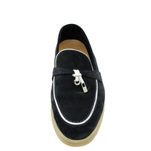 Loro Piana Argo Blue Melange Summer Charms Walk Loafer 38