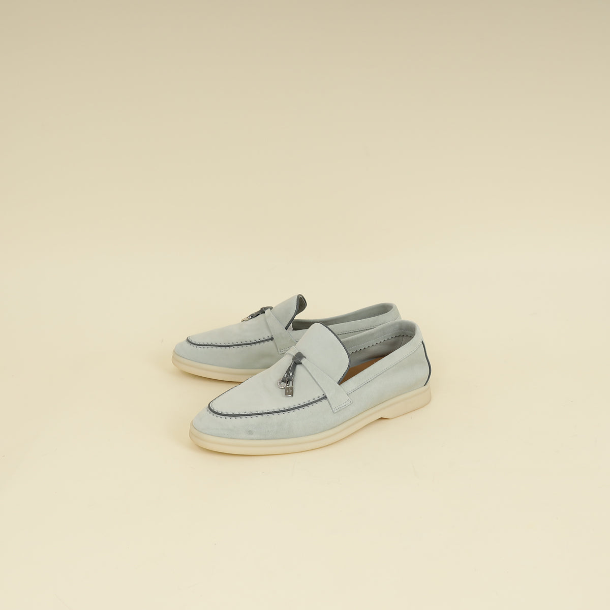 Loro Piana Eucalyptus Summer Charms Walk Loafers 36