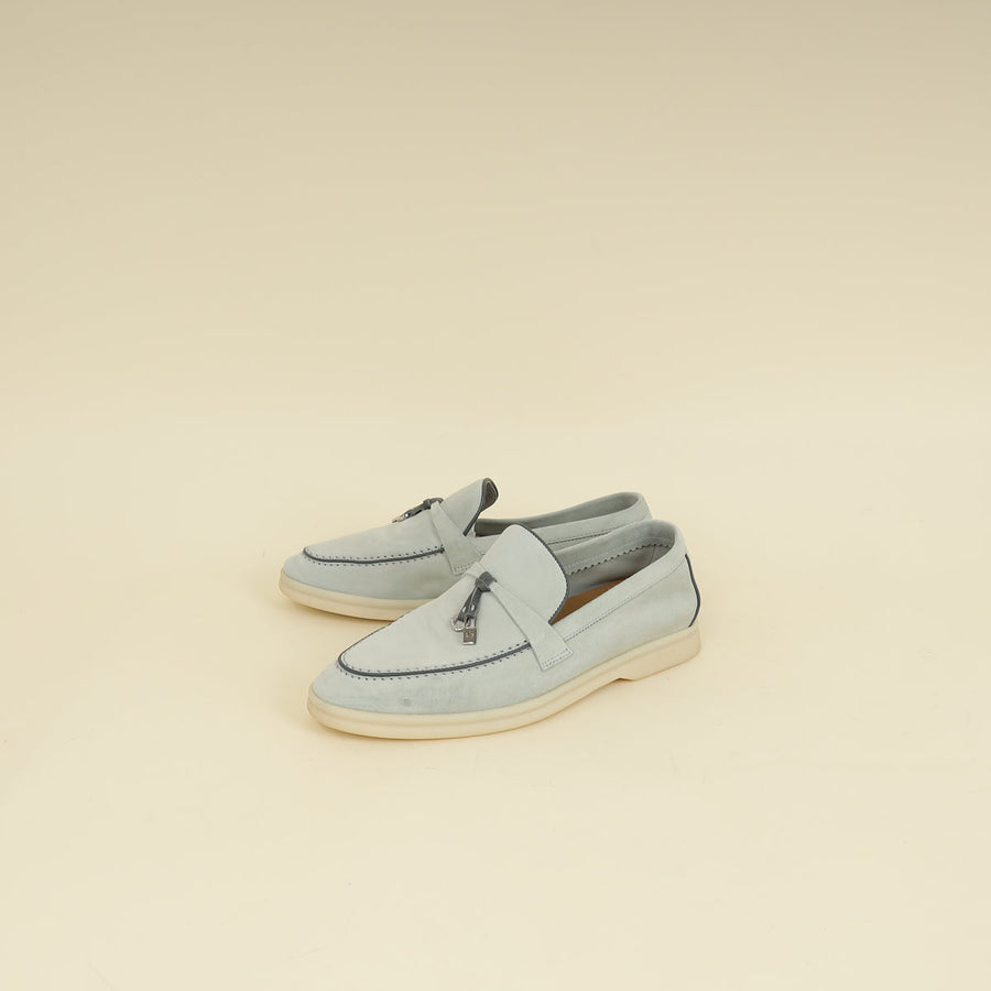 Loro Piana Eucalyptus Summer Charms Walk Loafers 36