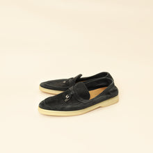 Loro Piana Black Summer Charms Walk Loafers 39
