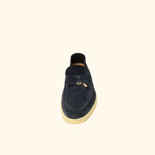 Loro Piana Argo Blue Summer Charms Walk Loafers 40