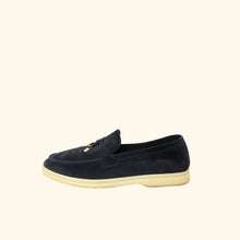 Loro Piana Argo Blue Summer Charms Walk Loafers 40