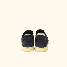 Loro Piana Argo Blue Summer Charms Walk Loafers 40