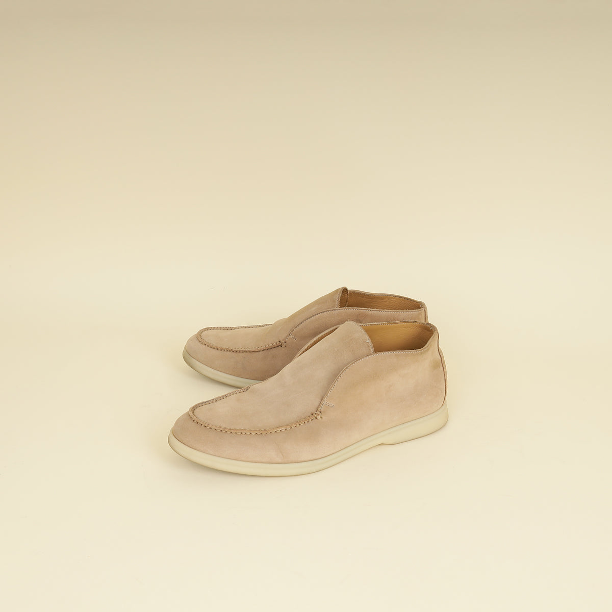 Loro Piana Sandstone Open Walk Suede Ankle Boot 41