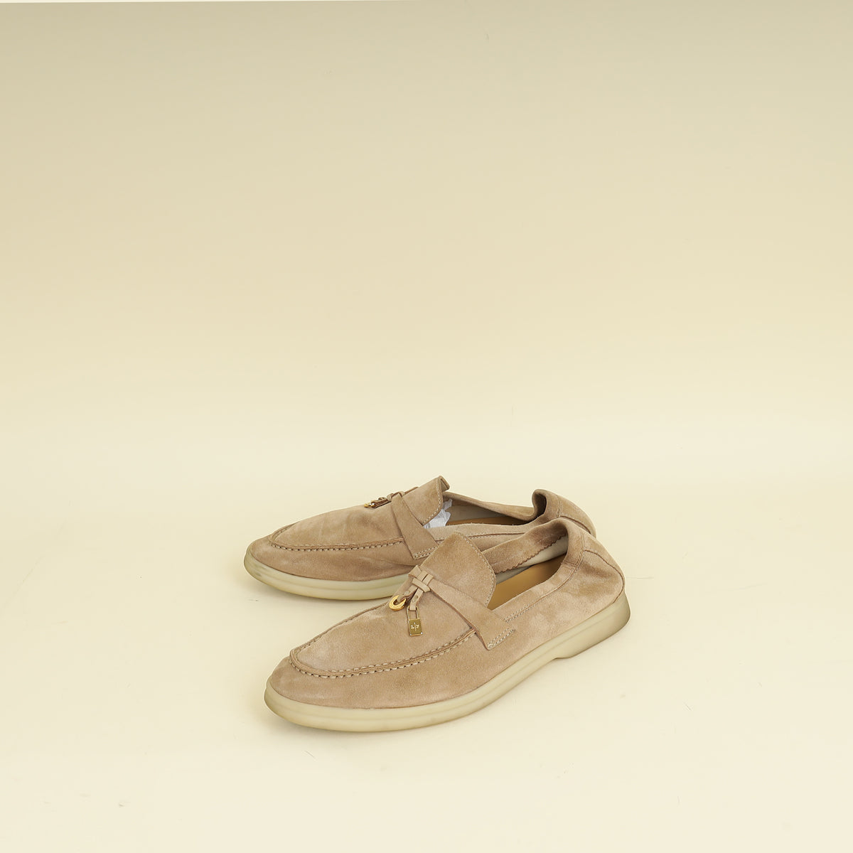 Loro Piana Sandstone Summer Charms Walk Loafers 36.5