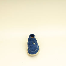 Loro Piana Dark Cerulean Summer Charms Walk Loafers 36.5