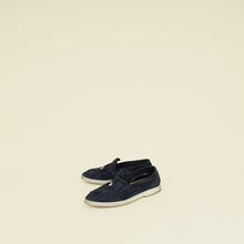 Loro Piana Argo Blue Melange Summer Charms Walk Loafer 36.5