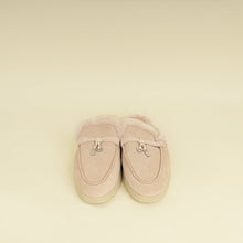 Loro Piana Pink Sand Charms Walk Babouche Loafers 36