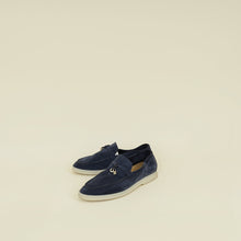 Loro Piana Argo Blue Melange Summer Charms Walk Loafers 36