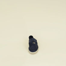 Loro Piana Argo Blue Melange Summer Charms Walk Loafers 36