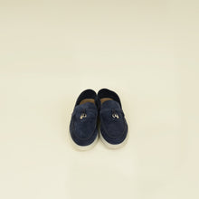 Loro Piana Argo Blue Melange Summer Charms Walk Loafers 36