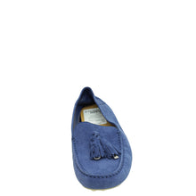 Loro Piana Blue Fluorite Suede Dot Sole Walk Loafer 36
