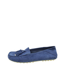 Loro Piana Blue Fluorite Suede Dot Sole Walk Loafer 36