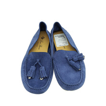 Loro Piana Blue Fluorite Suede Dot Sole Walk Loafer 36