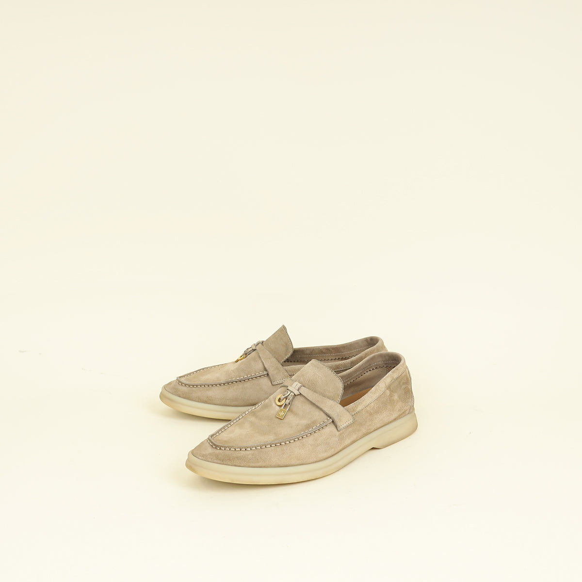 Loro Piana Sandstone Summer Walk Charm Loafer 37.5