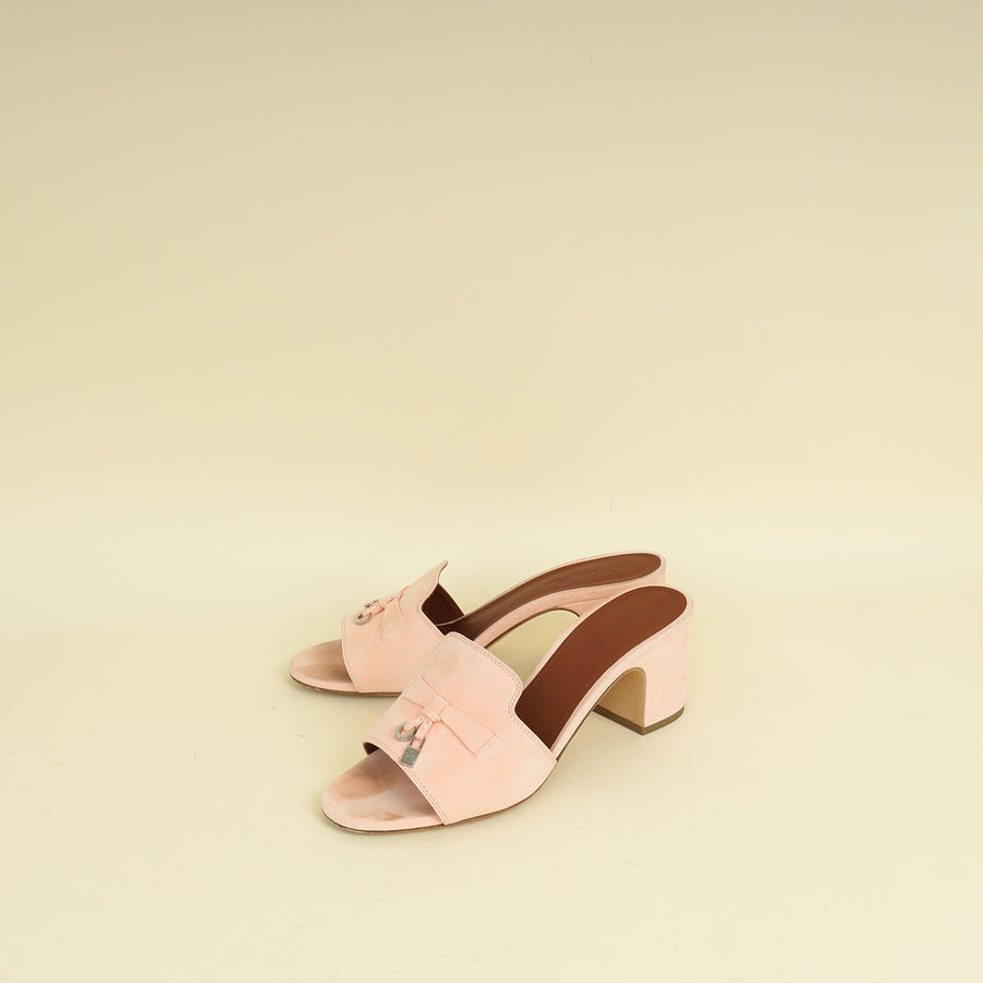 Loro Piana Pink Shell Summer Charms Sandal 37