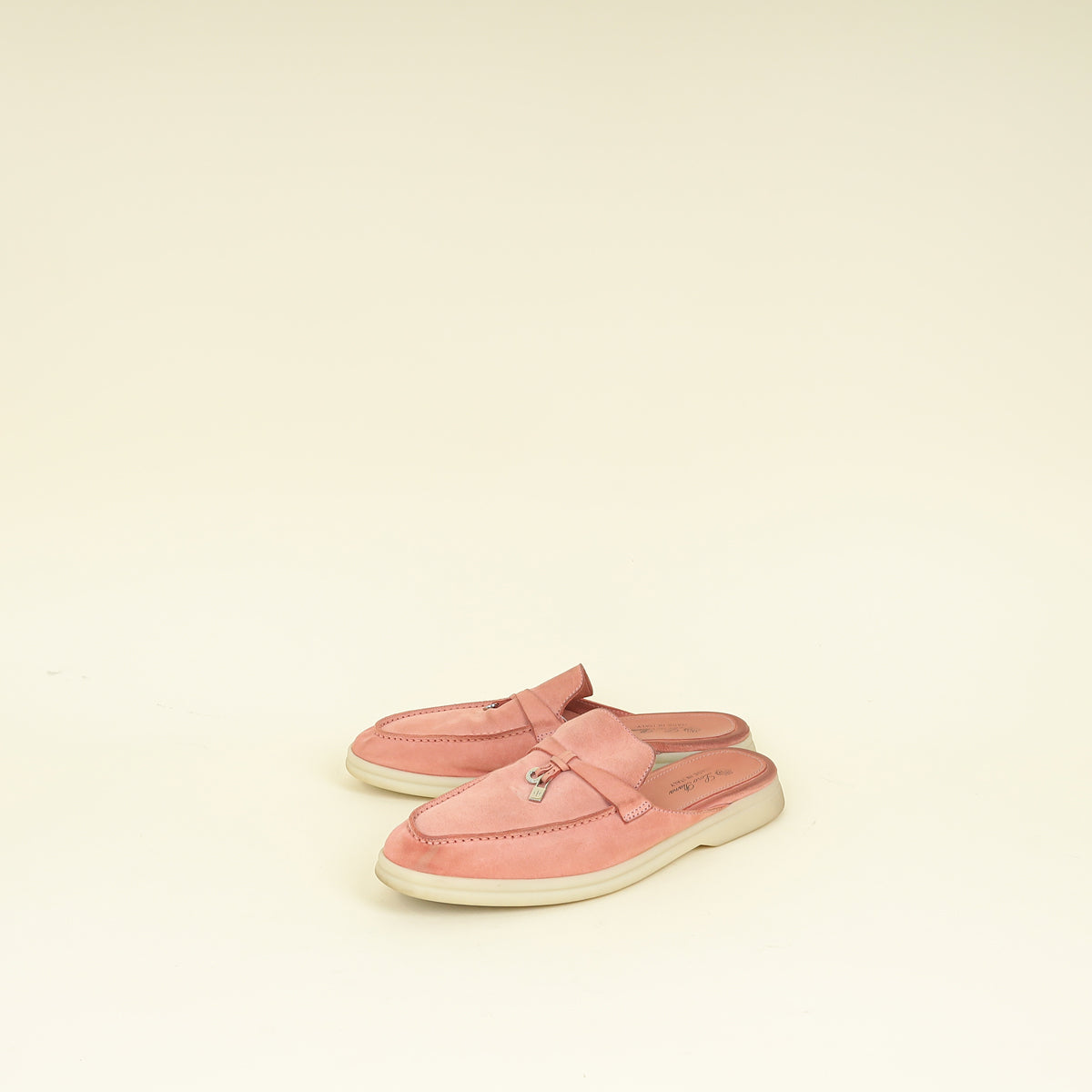 Loro Piana Sorbet Pink Babouche Charms Walk Loafer 38.5