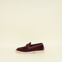 Loro Piana Wild Plum Suede And Alligator Skin Touch Summer Charms Walk Loafer 38