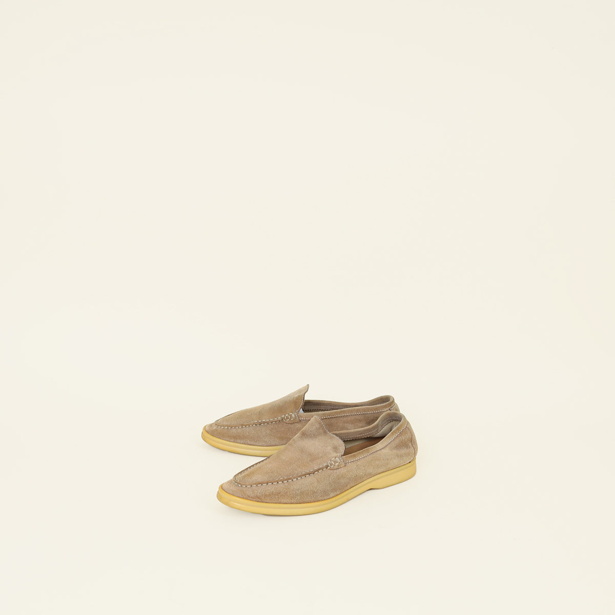 Loro Piana Light Wood Smoke Summer Walk Loafers 38