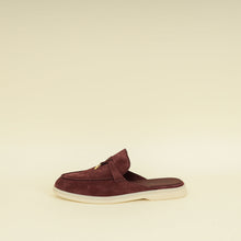 Loro Piana Oxblood Suede Babouche Charms Walk Loafer 39.5