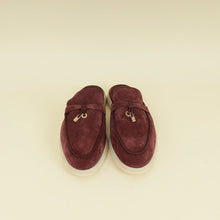 Loro Piana Oxblood Suede Babouche Charms Walk Loafer 39.5