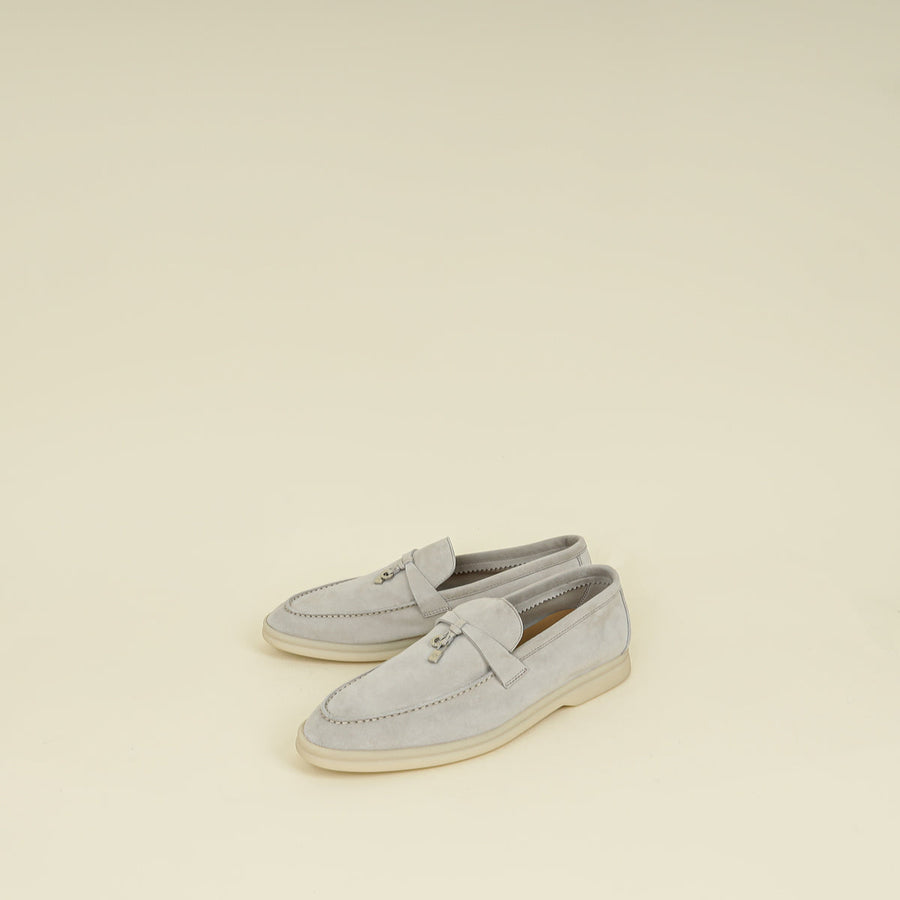 Loro Piana Pearl Powder Summer Charms Walk Loafer 40